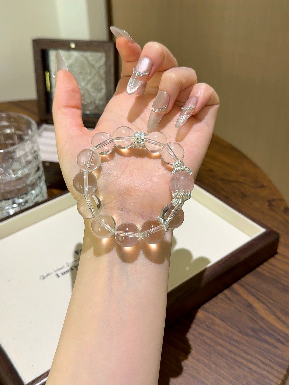 ▫️▪️ White crystal powder crystal bracelet